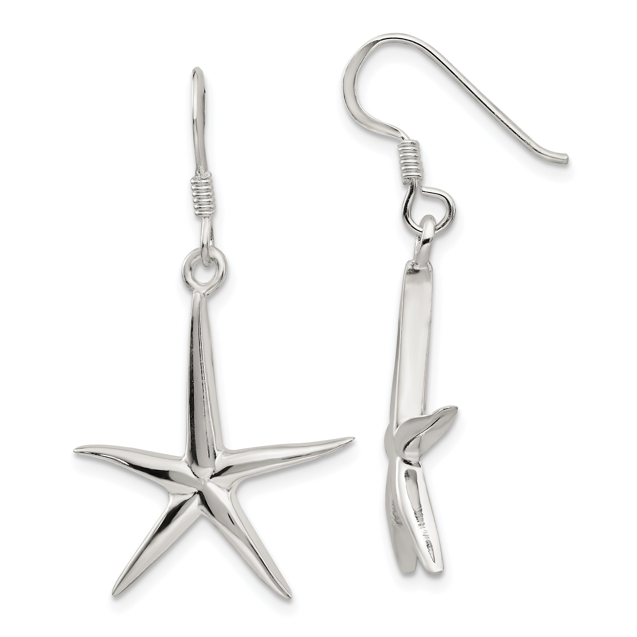 Sterling Silver Starfish Dangle Earrings