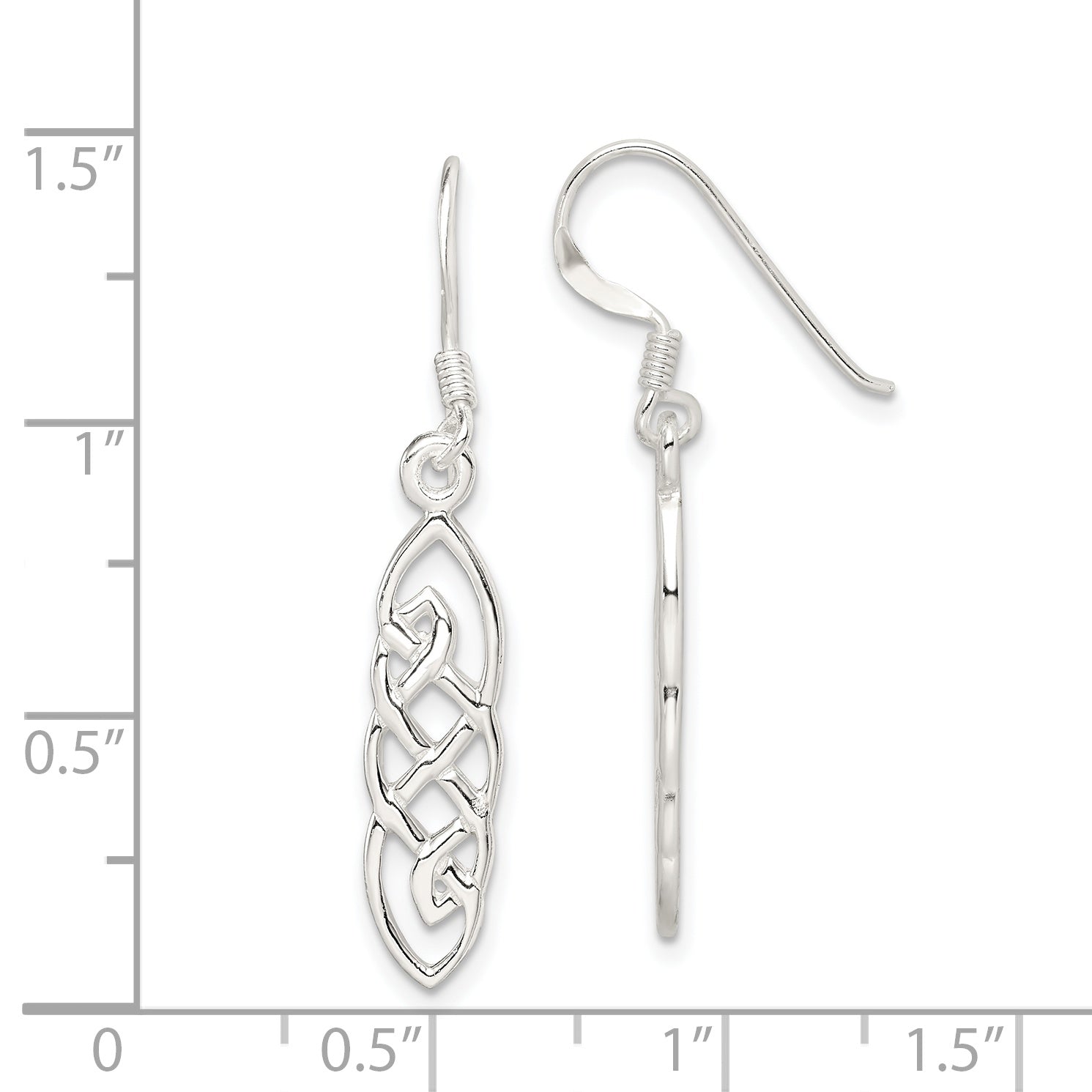 Sterling Silver Celtic Design Dangle Earrings