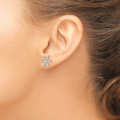 Sterling Silver Snowflake Post Earrings