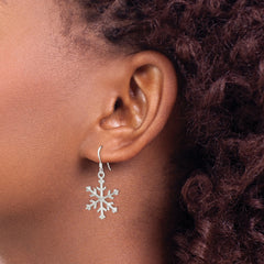 Sterling Silver Snowflake Dangle Earrings