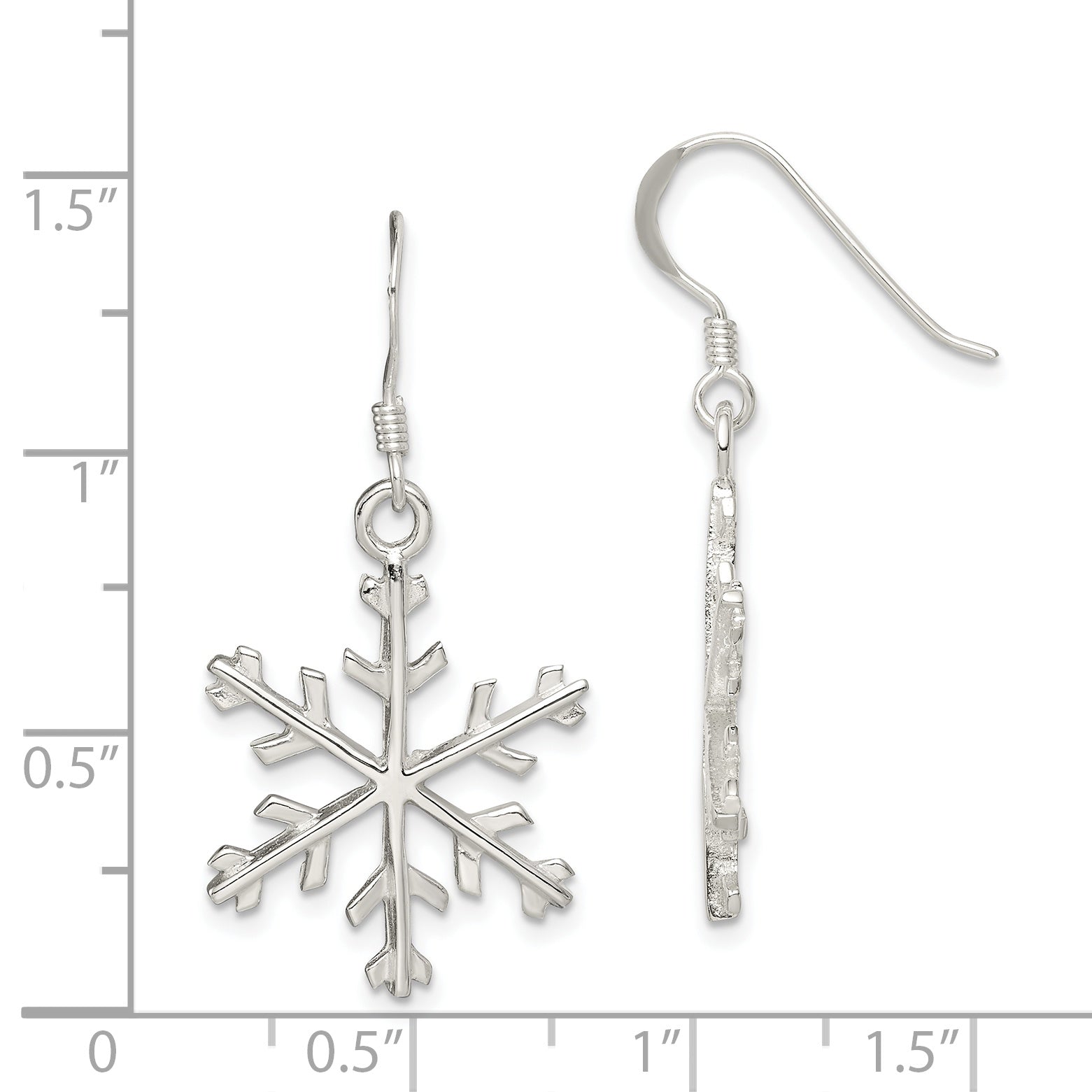 Sterling Silver Snowflake Dangle Earrings