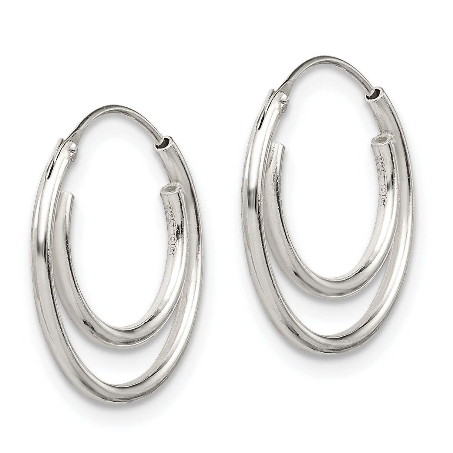 Sterling Silver Double Endless Hoop Earrings