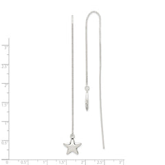 Sterling Silver Polished Star Threader Earrings