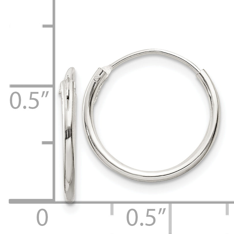 Sterling Silver 1.3mm Hoop Earrings