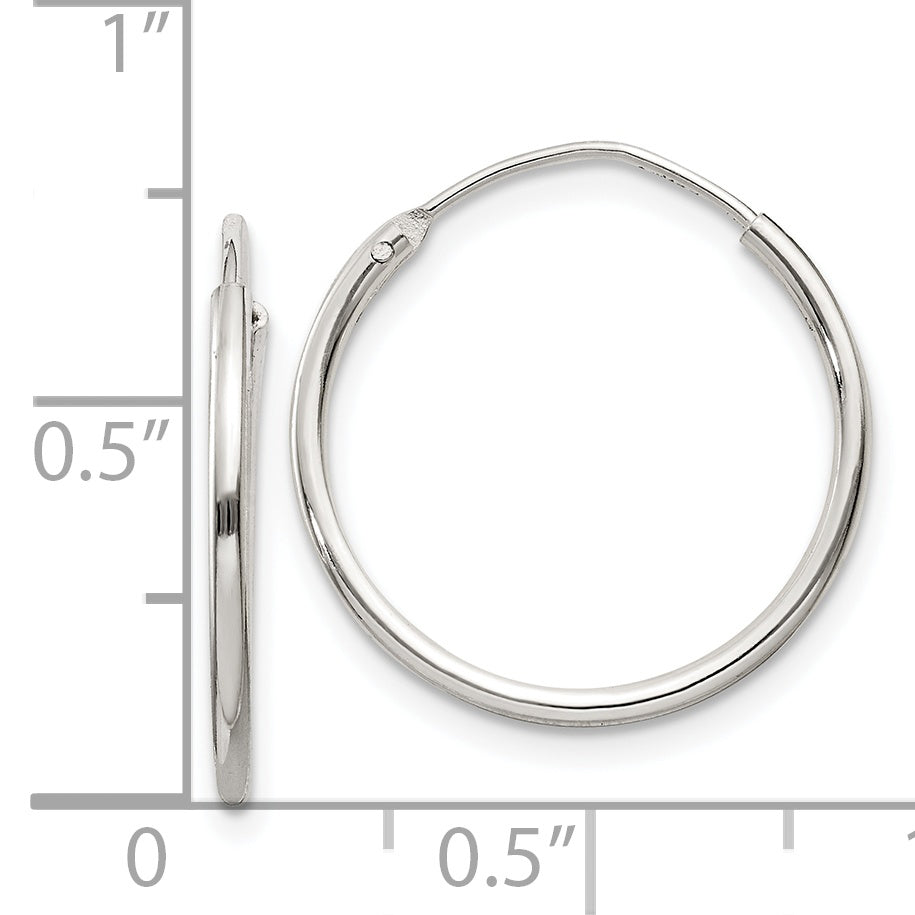 Sterling Silver 1.3mm Hoop Earrings