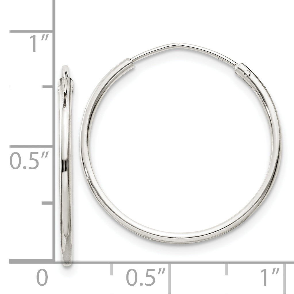 Sterling Silver 1.3mm Hoop Earrings