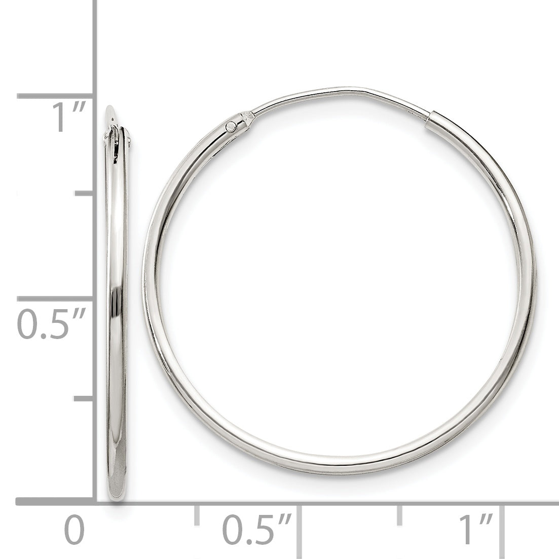 Sterling Silver 1.3mm Hoop Earrings