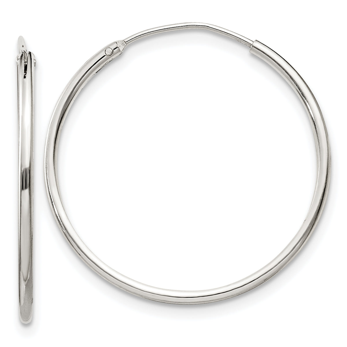 Sterling Silver 1.3mm Hoop Earrings