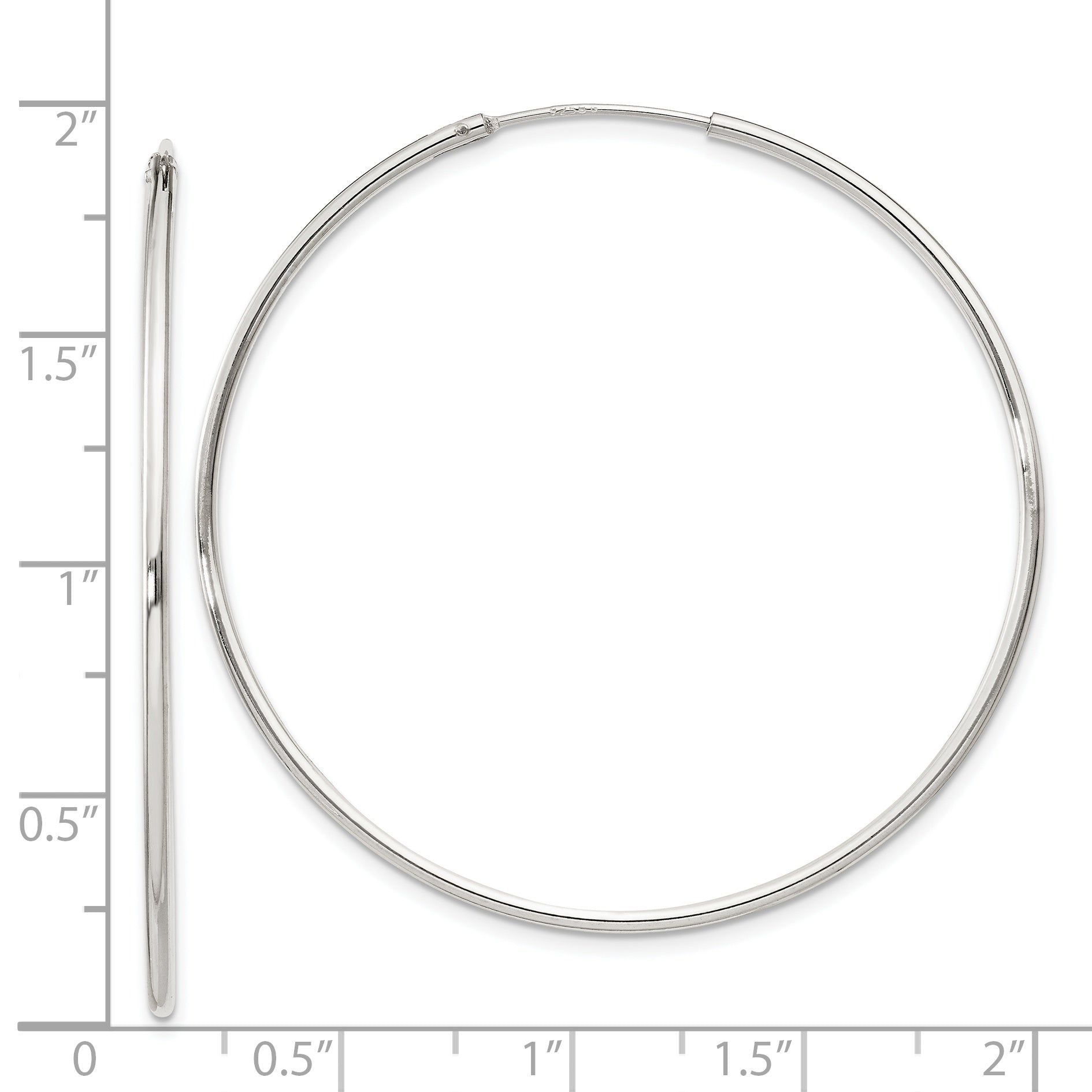 Sterling Silver 1.3mm Hoop Earrings