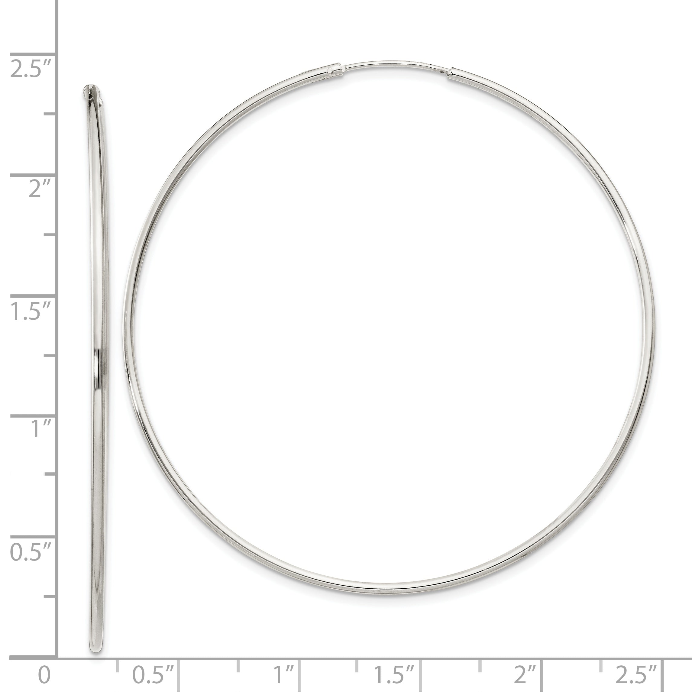 Sterling Silver 1.3mm Hoop Earrings