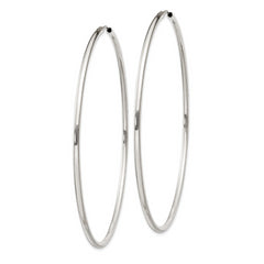 Sterling Silver 2x70mm Endless Hoop Earrings