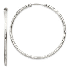 Sterling Silver D/C 2.5x50mm Endless Hoop Earrings