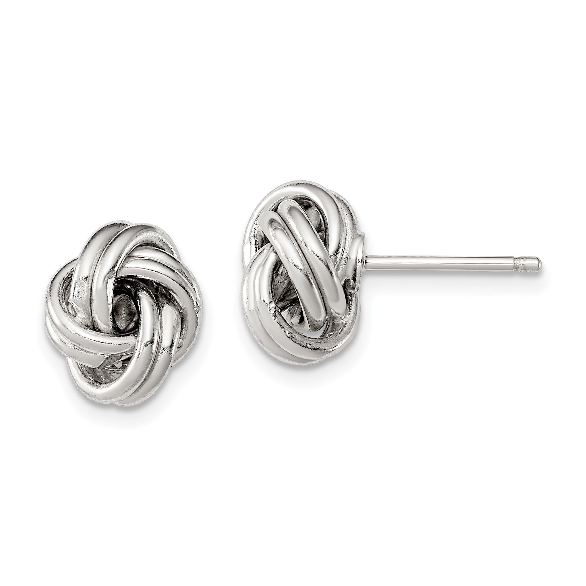 Sterling Silver Rhodium-plated Love Knot Earrings