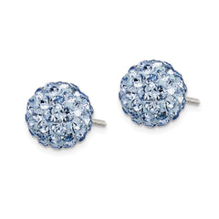 Sterling Silver Post Blue Stellux Crystal Ball Earrings