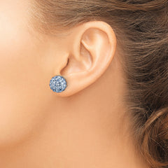 Sterling Silver Post Blue Stellux Crystal Ball Earrings