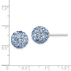 Sterling Silver Post Blue Stellux Crystal Ball Earrings