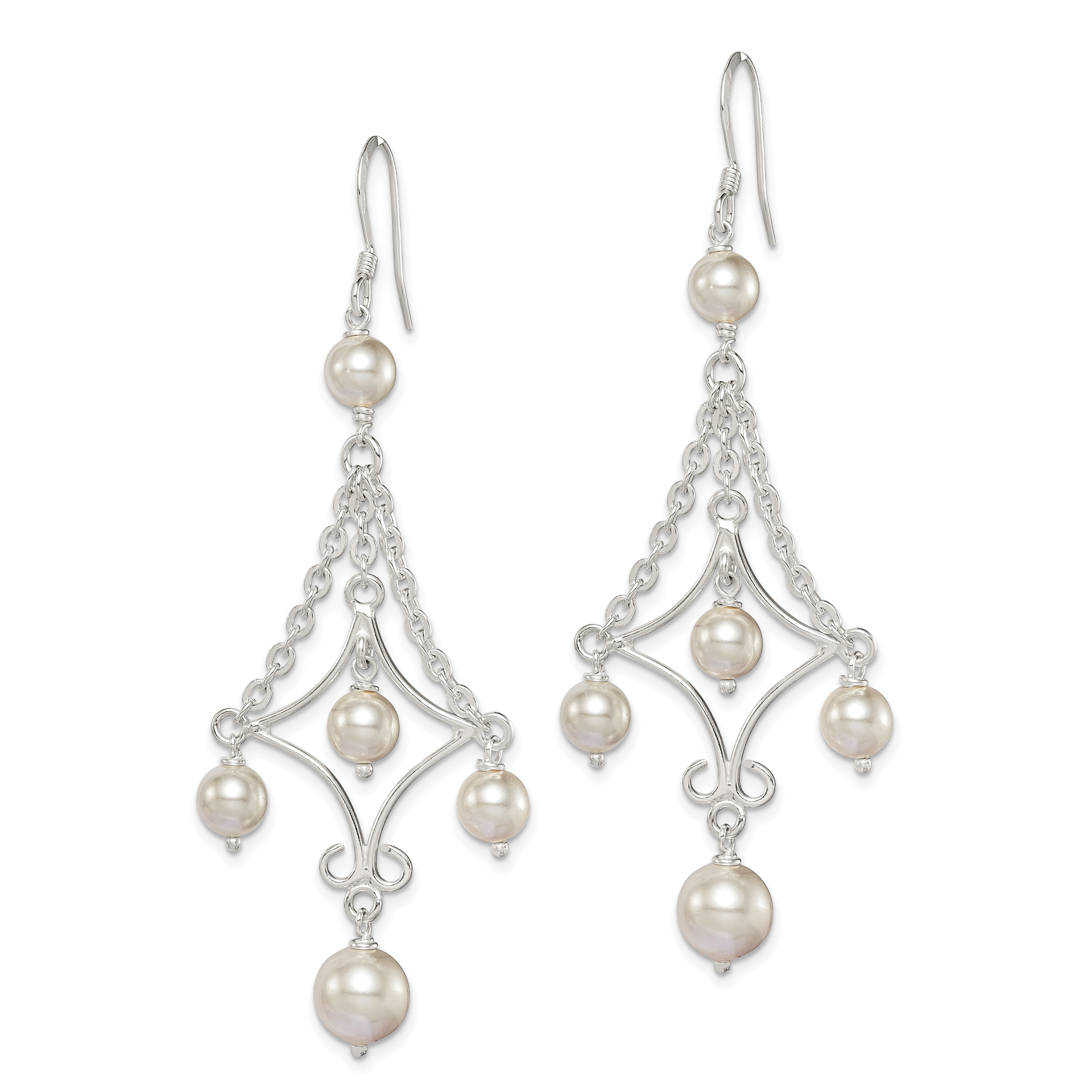 Sterling Silver FW Cultured Pearl Dangle Earrings