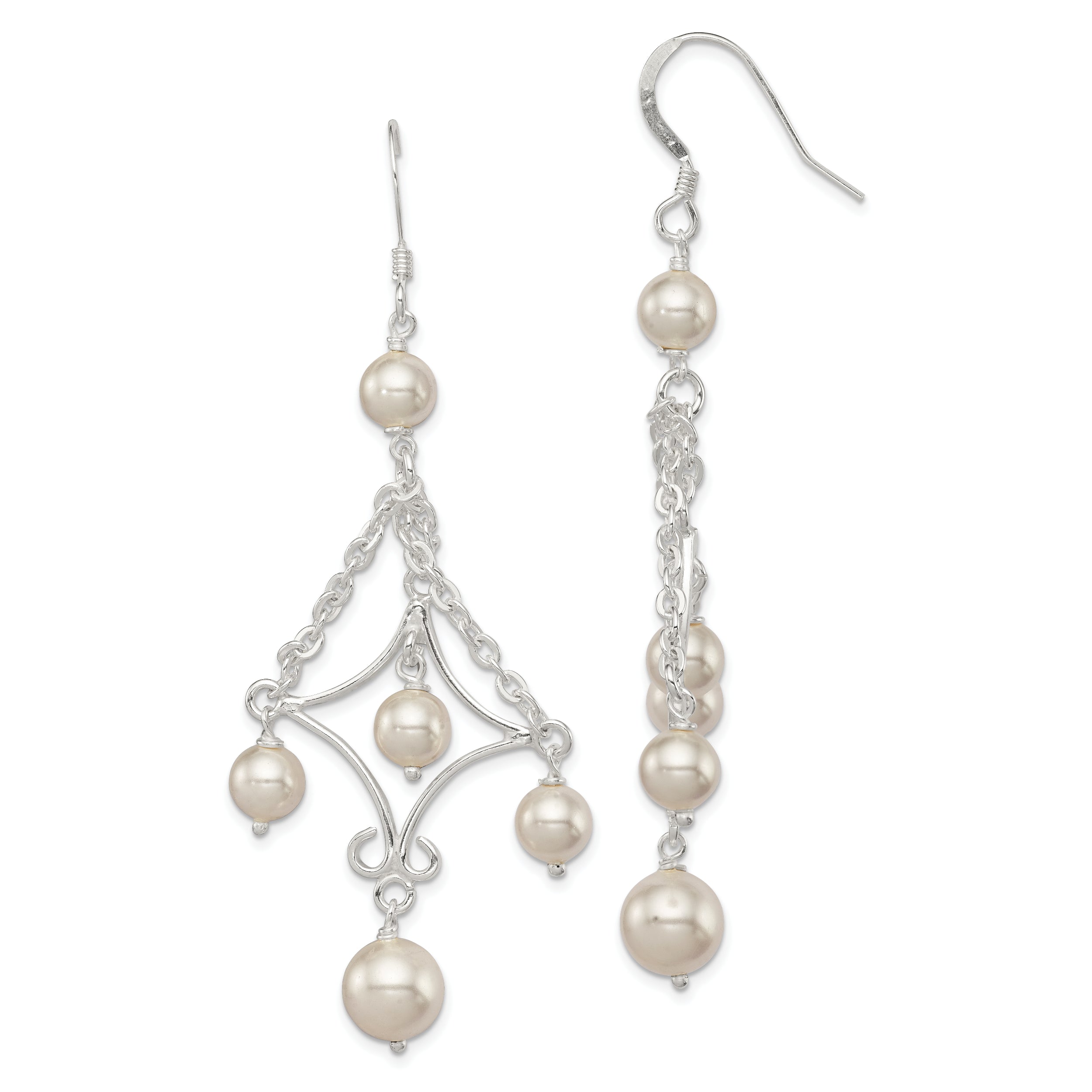 Sterling Silver FW Cultured Pearl Dangle Earrings