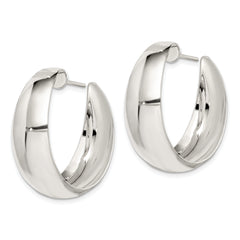 Sterling Silver Fancy J-Hoop Post Earrings