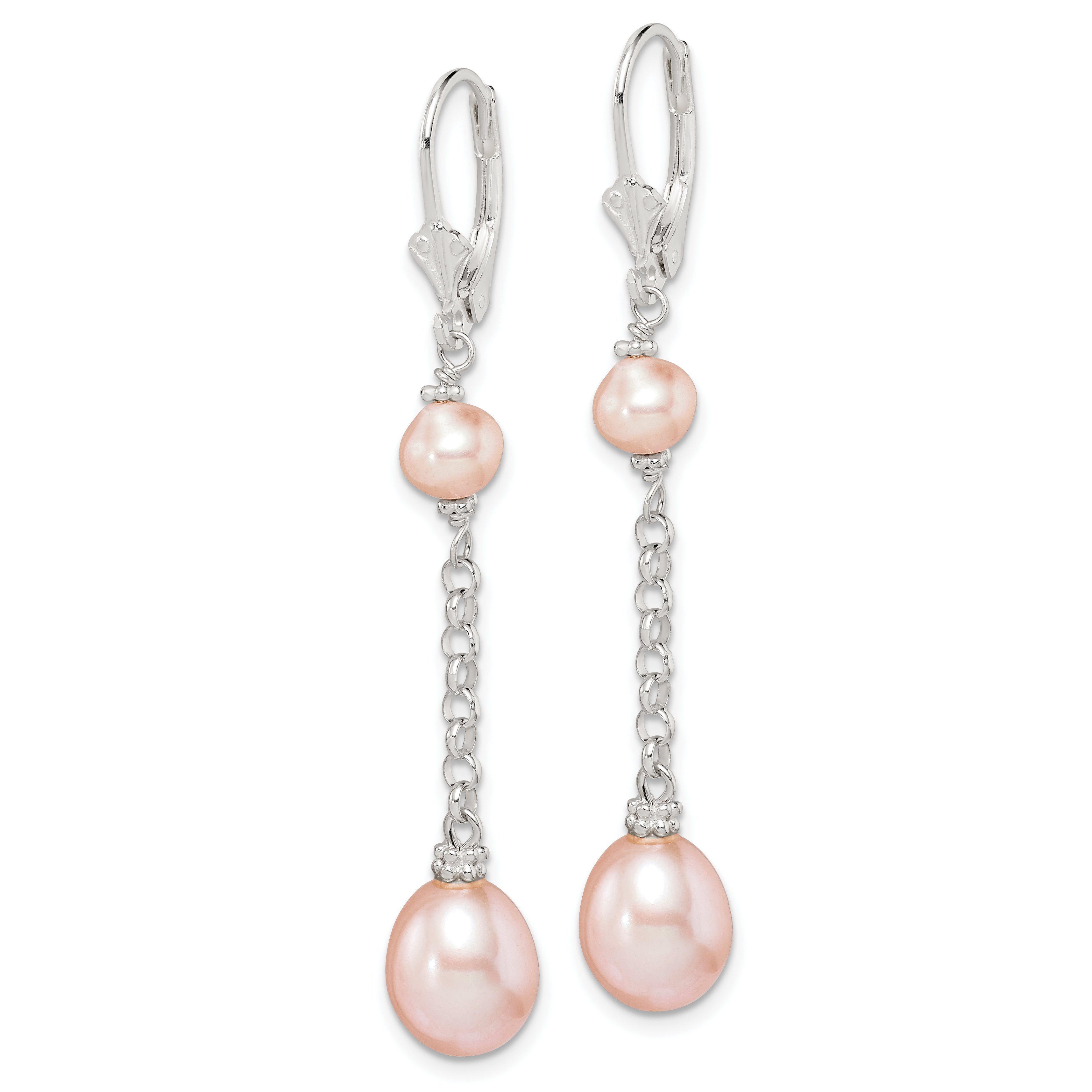 Sterling Silver Lavender FW Cultured Pearl Earrings