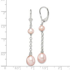 Sterling Silver Lavender FW Cultured Pearl Earrings