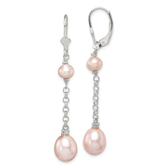 Sterling Silver Lavender FW Cultured Pearl Earrings