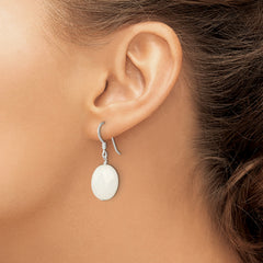 Sterling Silver White Jade Earrings