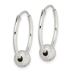 Sterling Silver Laser Bead Endless Hoop Earrings