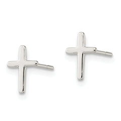 Sterling Silver Polished Latin Cross Post Earrings