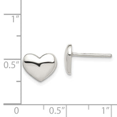 Sterling Silver Polished Heart Post Earrings