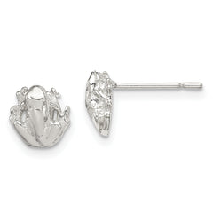 Sterling Silver Polished Mini Frog Post Earrings