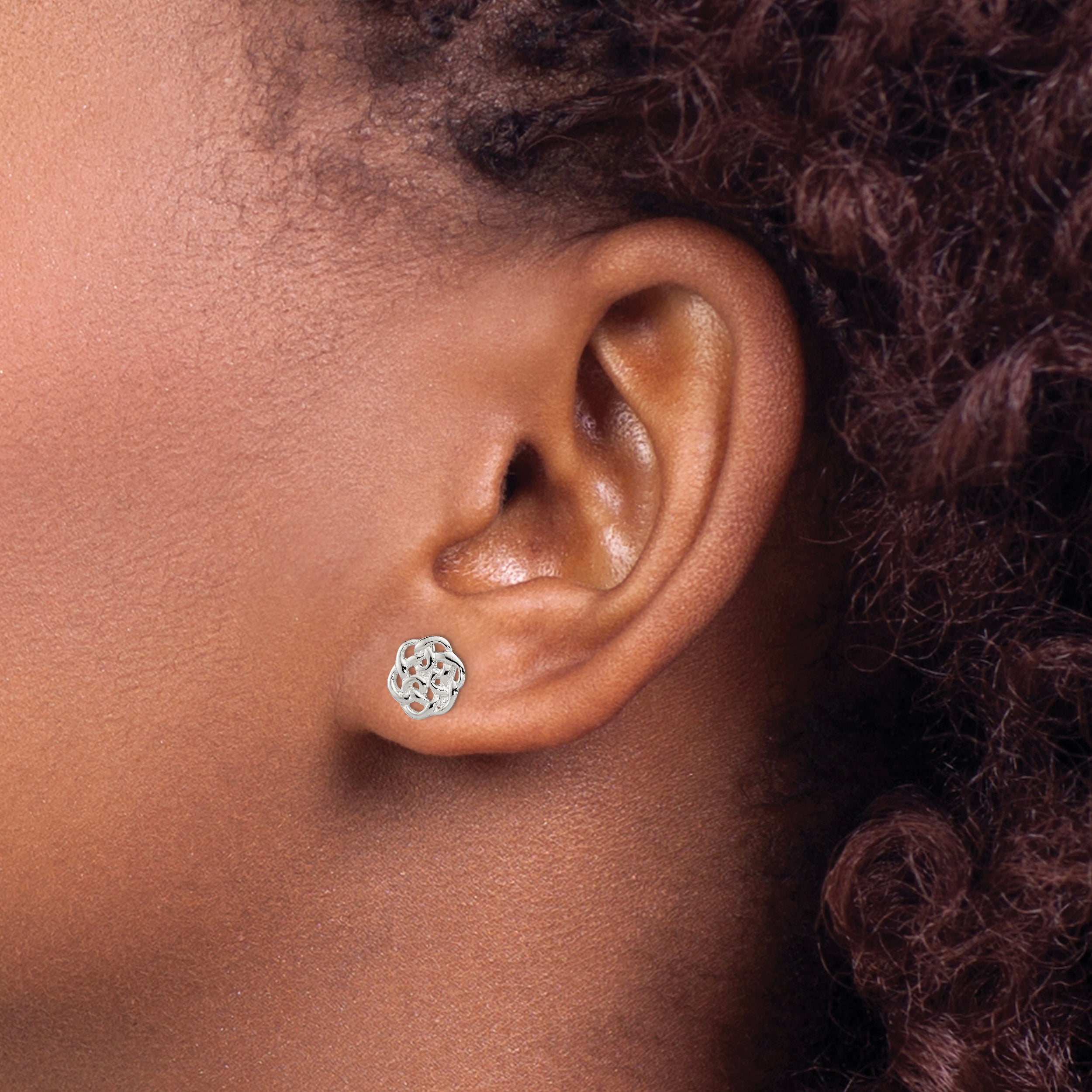 Sterling Silver Polished Celtic Knot Post Earrings