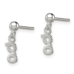 Sterling Silver Polished G Dangle Post Earrings