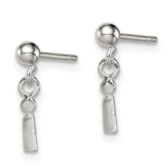 Sterling Silver Polished I Dangle Post Earrings