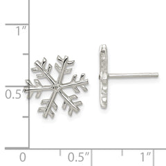 Sterling Silver CZ Polished Snowflake Post Earrings