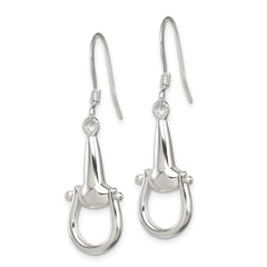 Sterling Silver Polished Stirrup Dangle Earrings