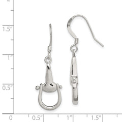 Sterling Silver Polished Stirrup Dangle Earrings