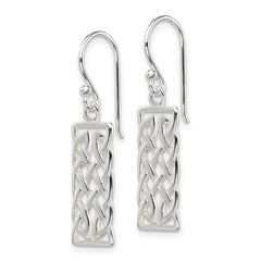 Sterling Silver Polished Rectangular Dangle Earrings