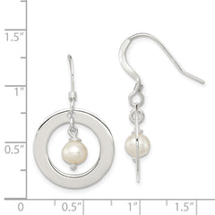 Sterling Silver White FW Cultured Pearl Dangle Earrings