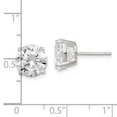 Sterling Silver 9mm Round Basket Set CZ Stud Earrings