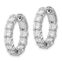 Sterling Shimmer Sterling Silver Rhodium-plated 20 Stone 3.75mm CZ In and Out Round Hinged Hoop Earrings