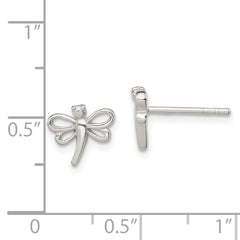 Sterling Silver Polished Dragonfly Children's Post Earrings