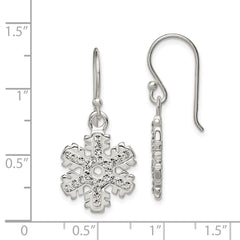 Sterling Silver Stellux Crystal Snowflake Shepherd Hook Earrings