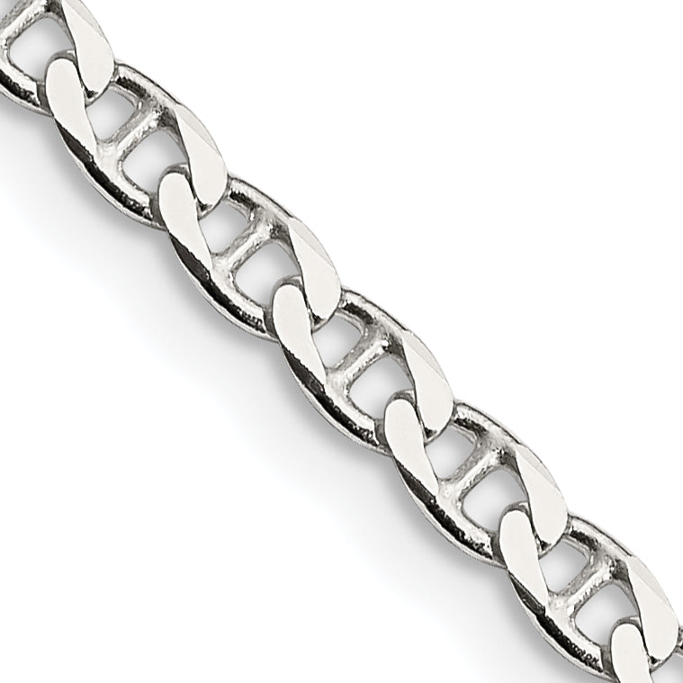 Sterling Silver 3.15mm Flat Cuban Anchor Chain