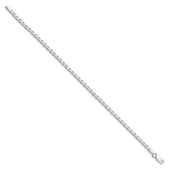 Sterling Silver Rhodium-plated 3.15mm Flat Cuban Anchor Chain