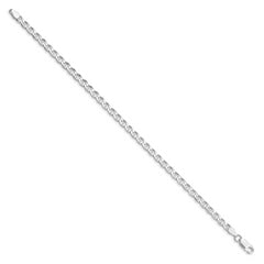 Sterling Silver Rhodium-plated 4.15mm Flat Cuban Anchor Chain