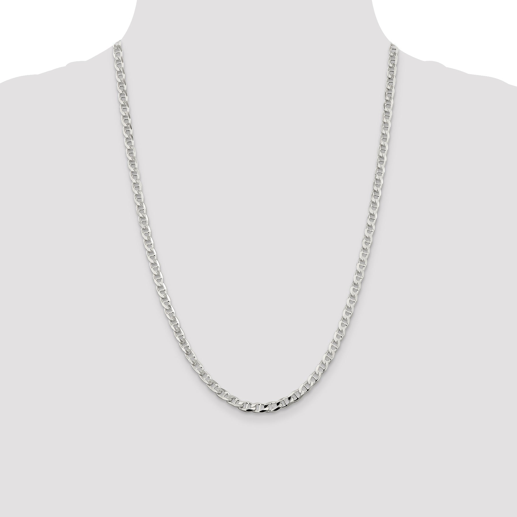 Sterling Silver 4.65mm Flat Cuban Anchor Chain