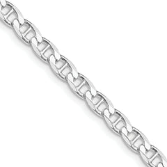 Sterling Silver Rhodium-plated 4.65mm Flat Cuban Anchor Chain