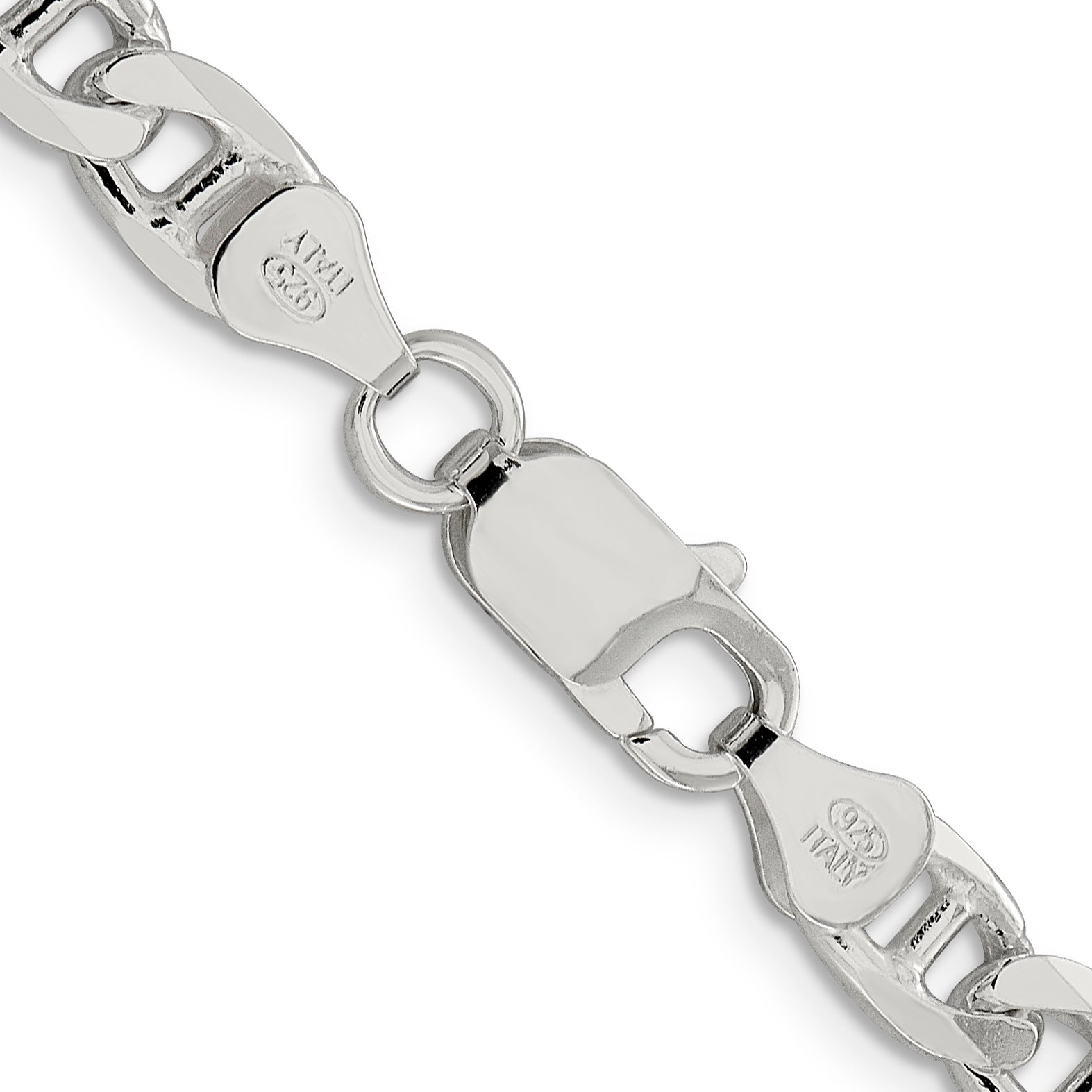 Sterling Silver 6.5mm Flat Cuban Anchor Chain