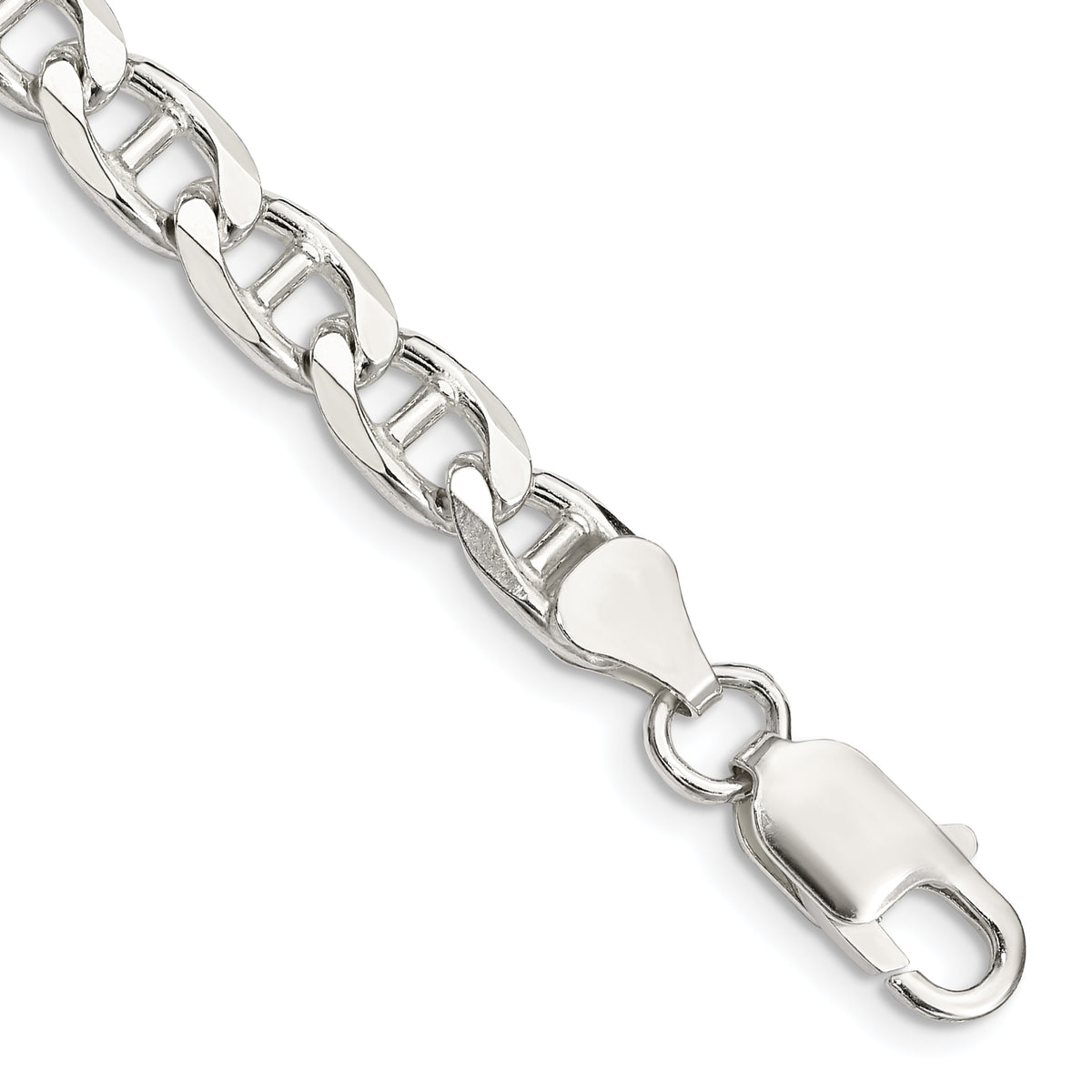 Sterling Silver 6.5mm Flat Cuban Anchor Chain